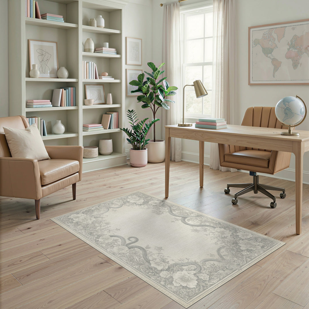 Vintage Serpent Floral Area Rug