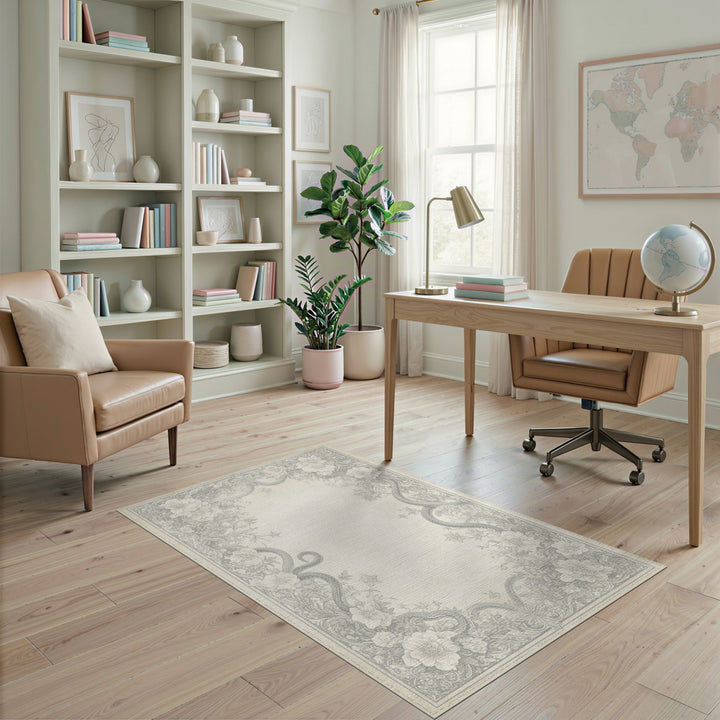 Vintage Serpent Floral Area Rug