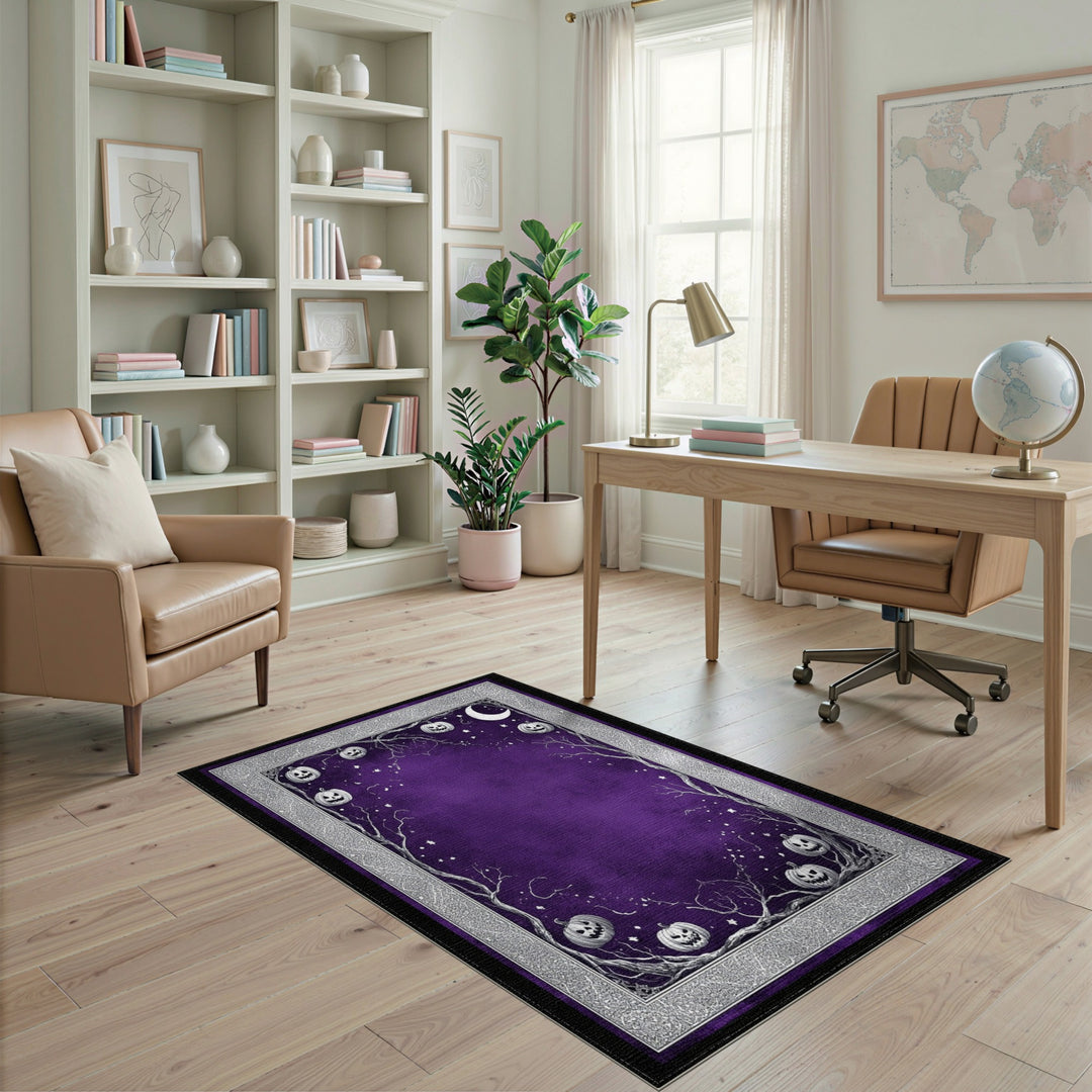 Purple Jack-o'-Lantern Area Rug
