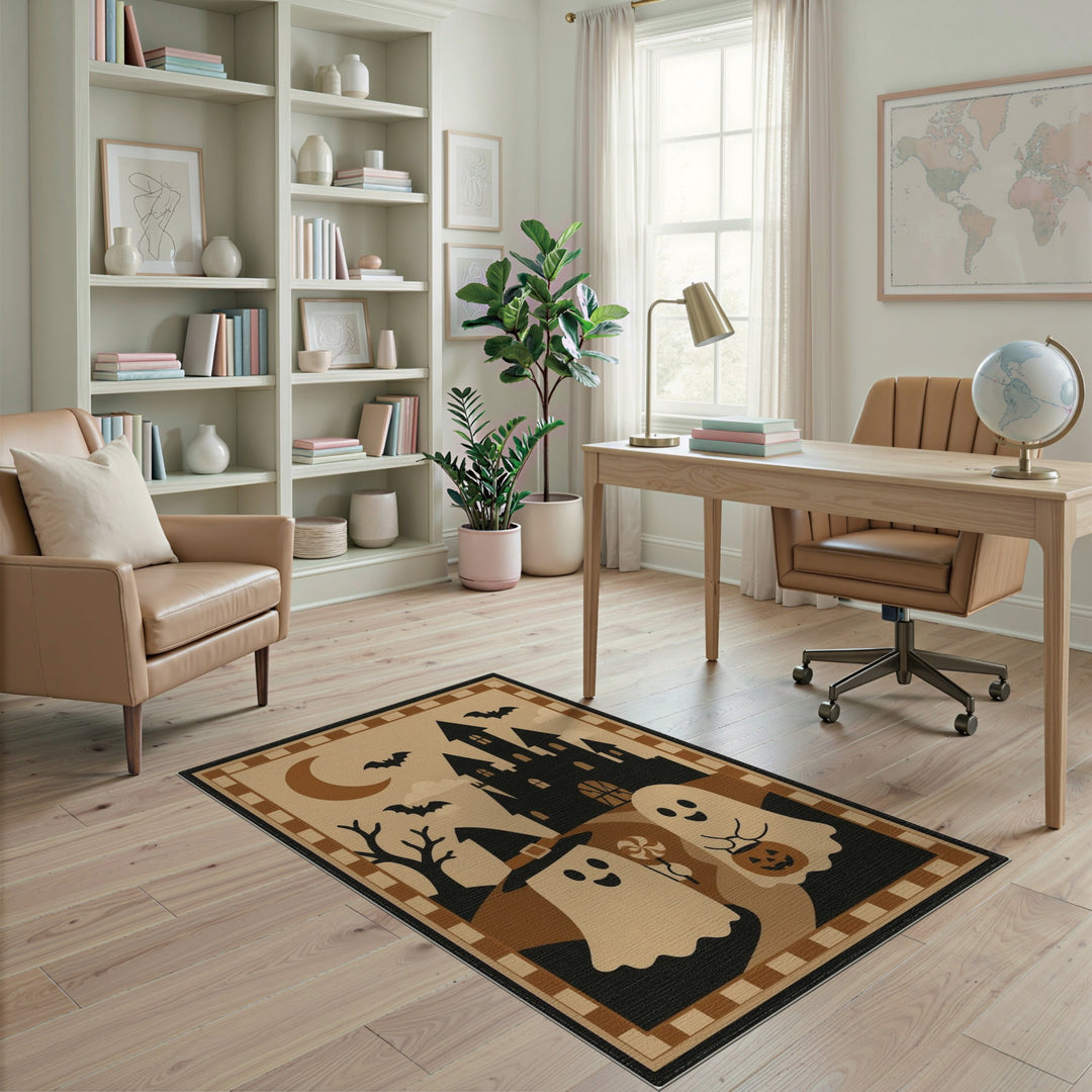 Halloween Ghosts Castle Kids Area Rug