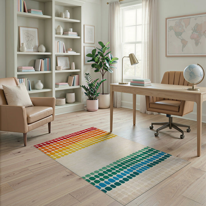 Vibrant Gradient Dot Geometric Area Rug