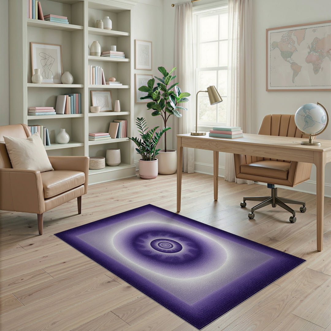 Purple Concentric Glow Area Rug