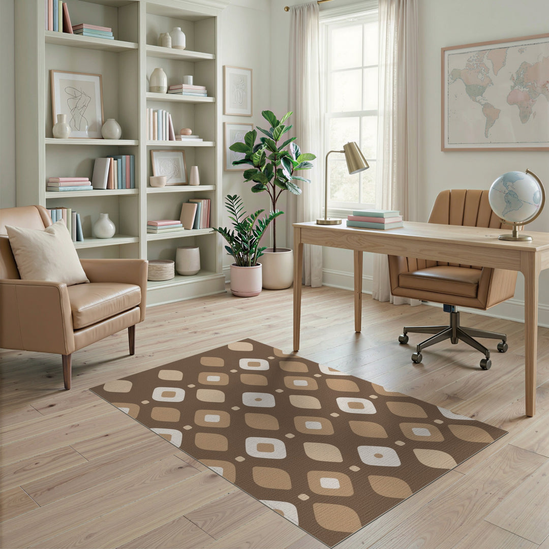 Brown Geometric Diamond Geometric Modern Area Rug