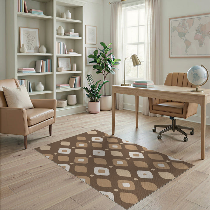 Brown Geometric Diamond Geometric Modern Area Rug