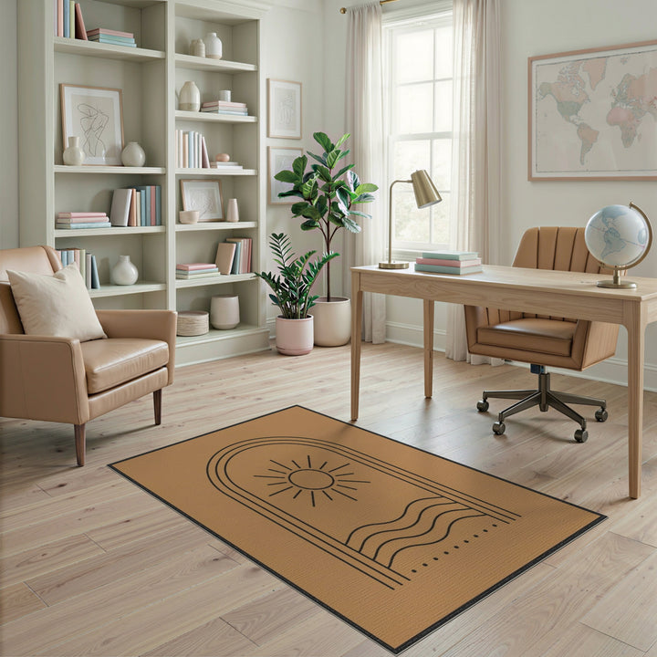 Brown Southwestern Arch Sun Area Rug