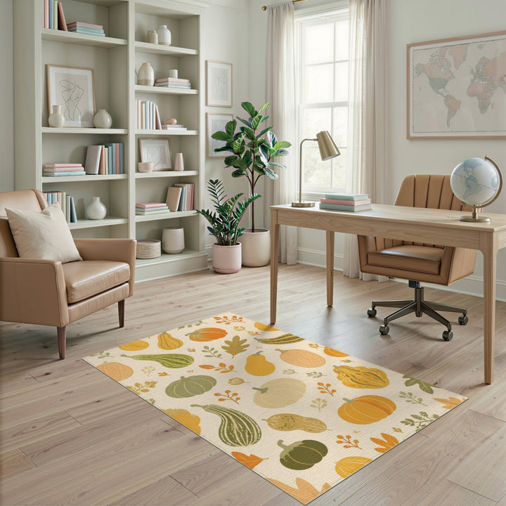 Autumn Harvest Pumpkin Area Rug
