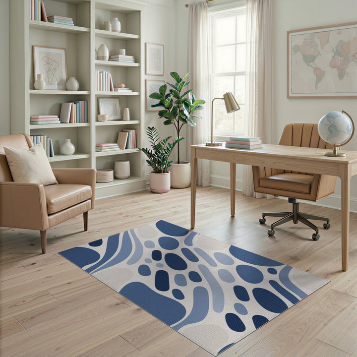 Abstract Area Blue Abstract Flow Area Rug