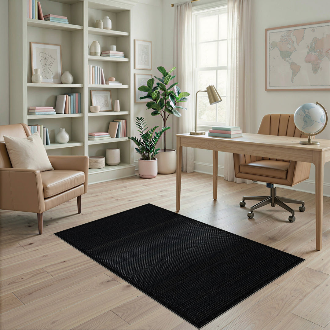 Black and White Black White Geometric Dot Wave Area Rug