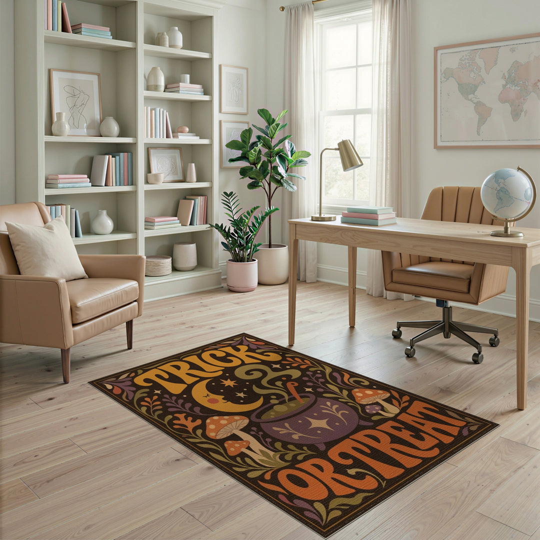 Trick or Treat Cauldron Mushroom Area Rug