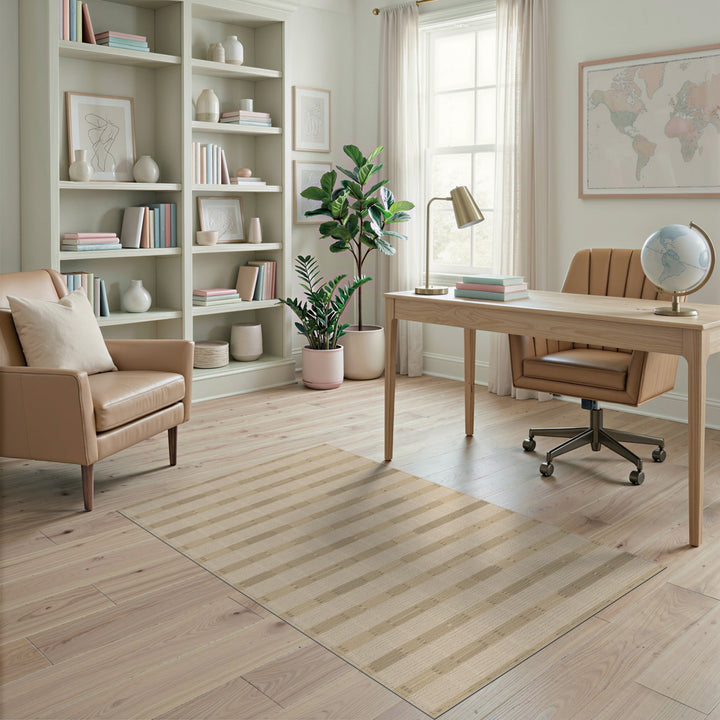 Beige and Neutral Beige Striped Neutral Area Rug