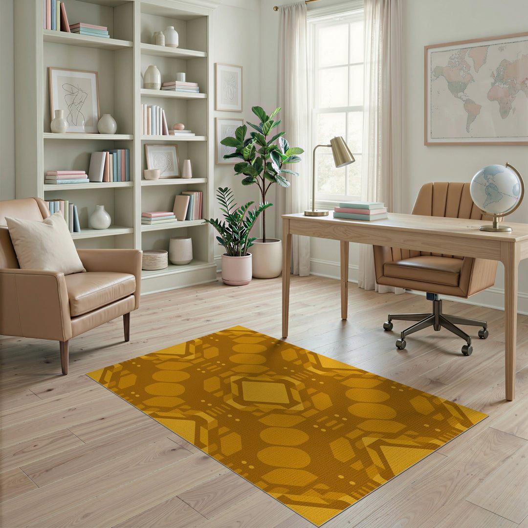 Yellow Geometric Diamond Geometric Modern Area Rug