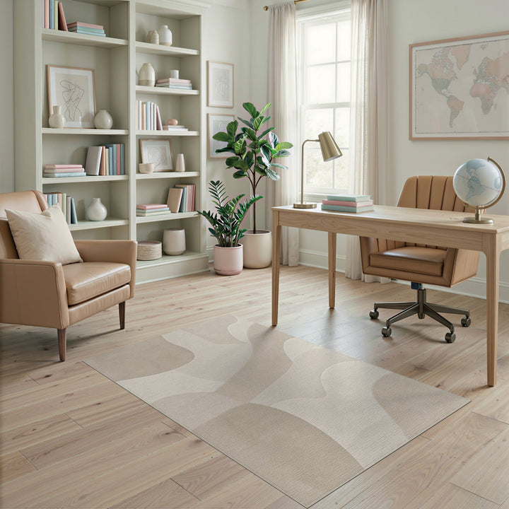 Abstract Area Wave Beige Neutral Abstract Wave Area Rug