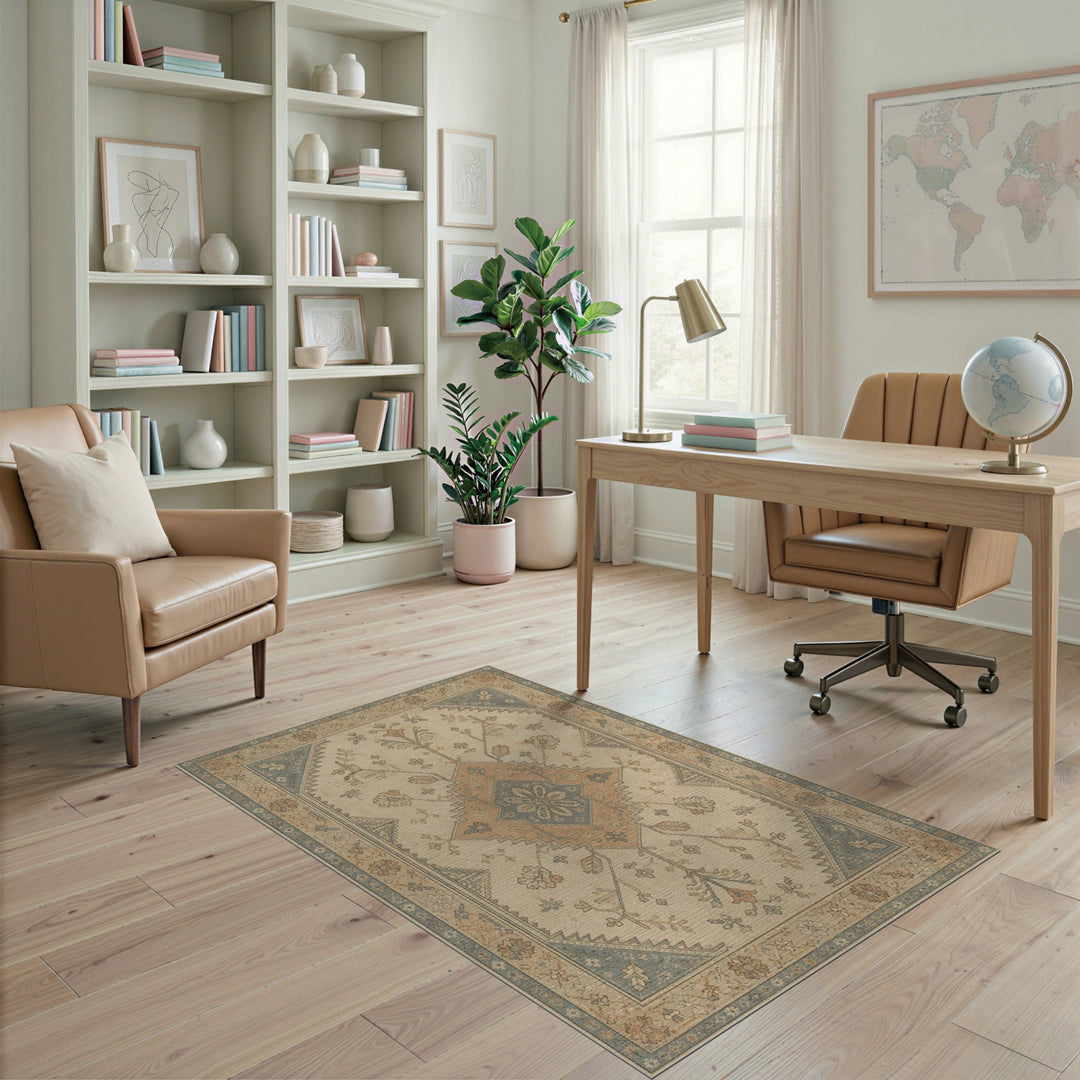 Beige Traditional Persian Medallion Traditional Persian Area Rug