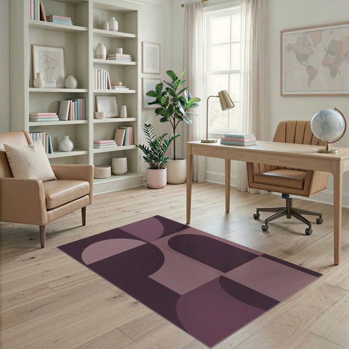 Purple Geometric Modern Purple Geometric Arch Area Rug