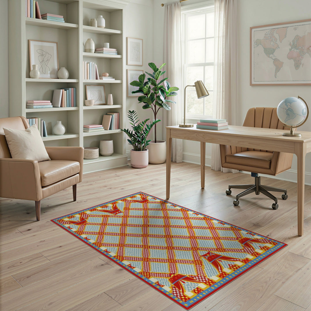 Vibrant Circus Lattice Area Rug
