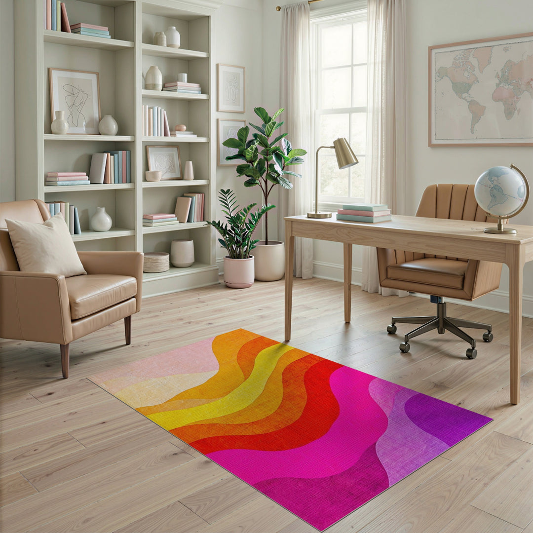 Vibrant Wave Multi-Color Area Rug