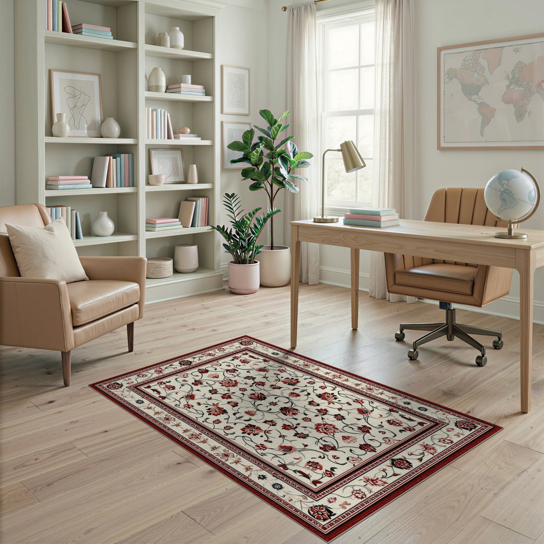 Red Floral Traditional Persian Rug