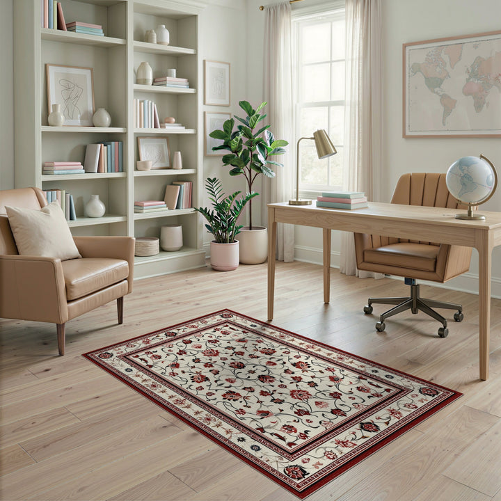 Red Floral Traditional Persian Rug