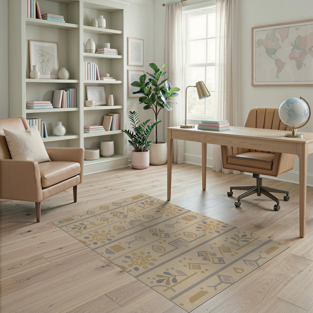 Beige Geometric Area Rug