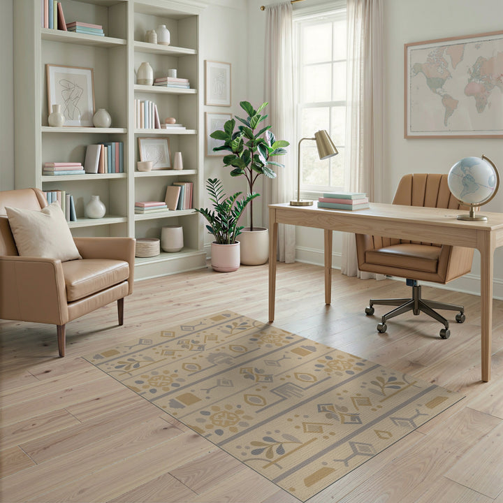Beige Geometric Area Rug