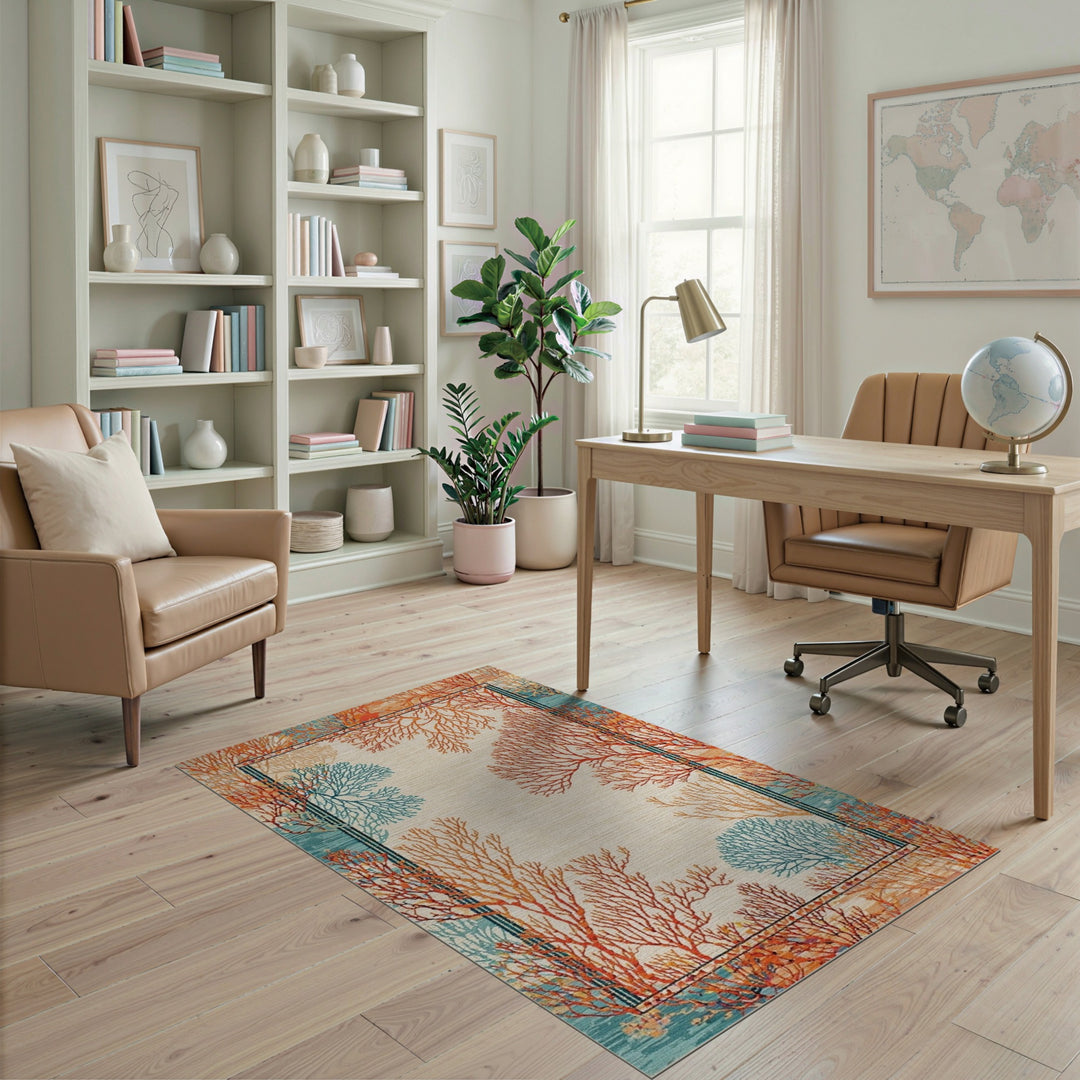 Coral Reef Beige Area Rug