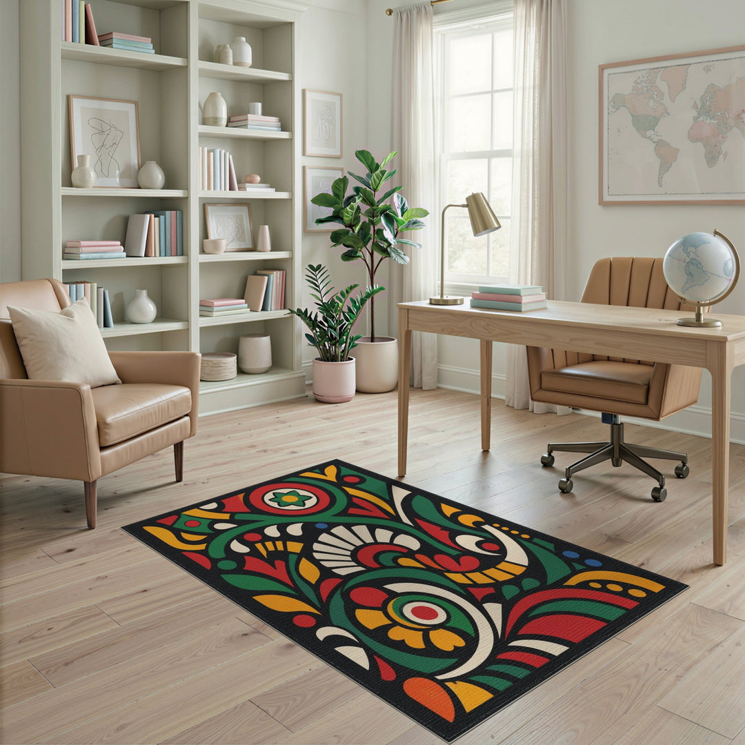 Vibrant Multi-Color Abstract Area Rug