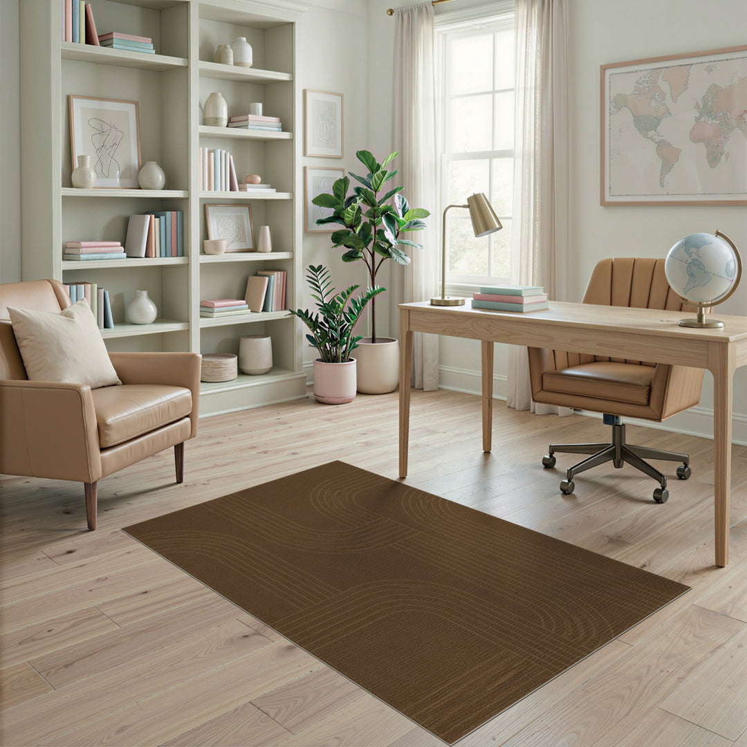 Geometric Modern Arch Brown Geometric Arch Area Rug