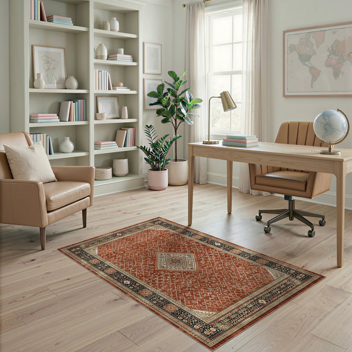 Red Persian Medallion Area Rug