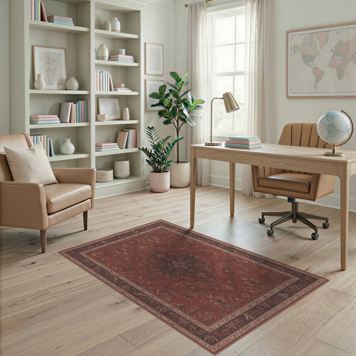 Red Persian Medallion Area Rug