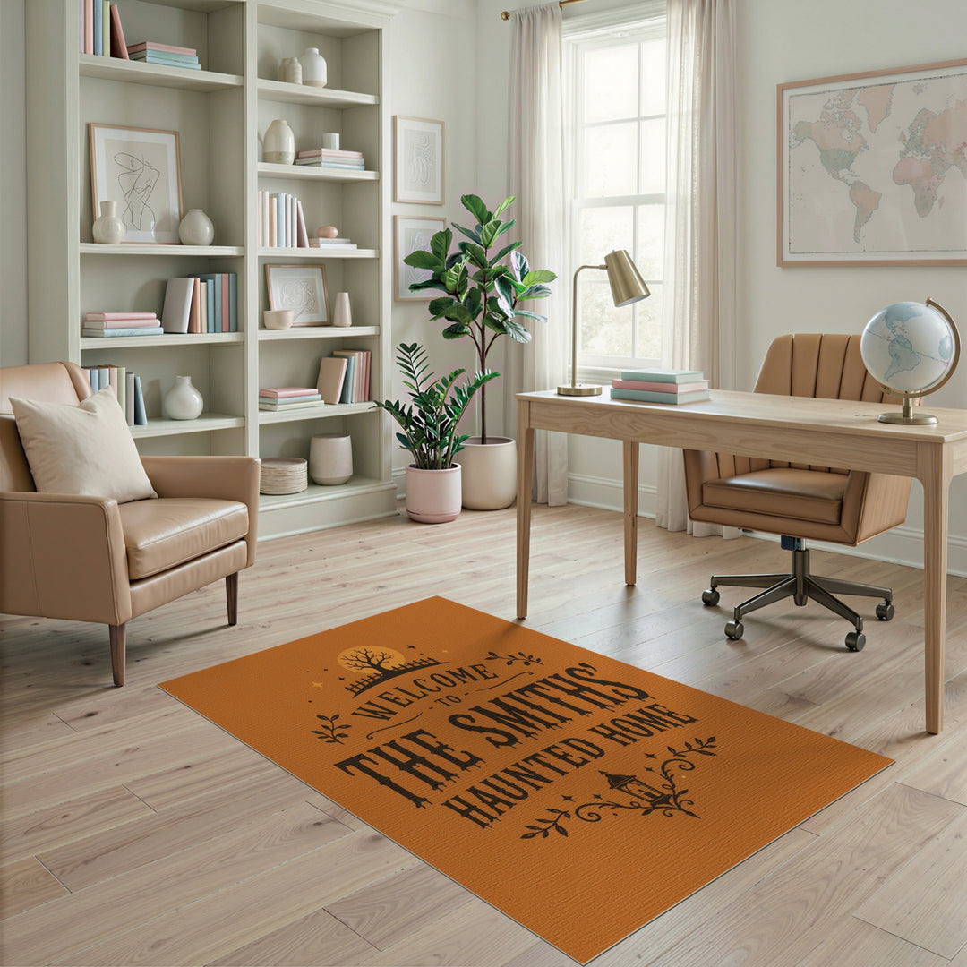 The Smiths' Haunted Home Orange Rug