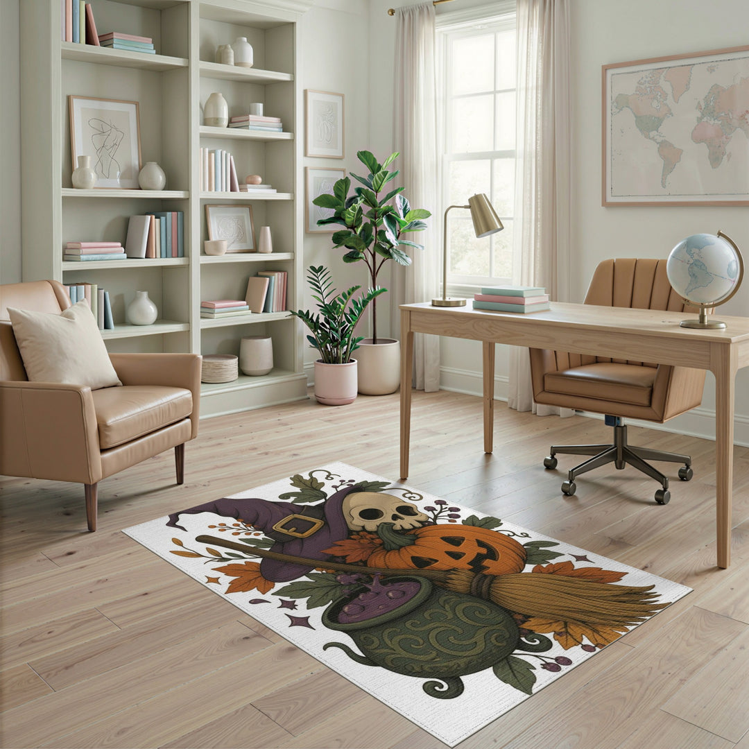 Halloween Witch Cauldron Area Rug