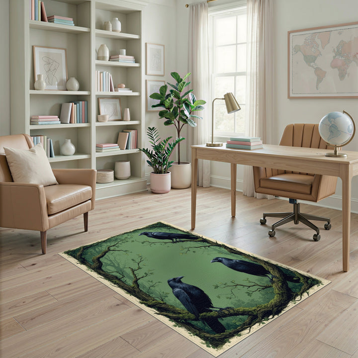Raven Trio Green Forest Area Rug