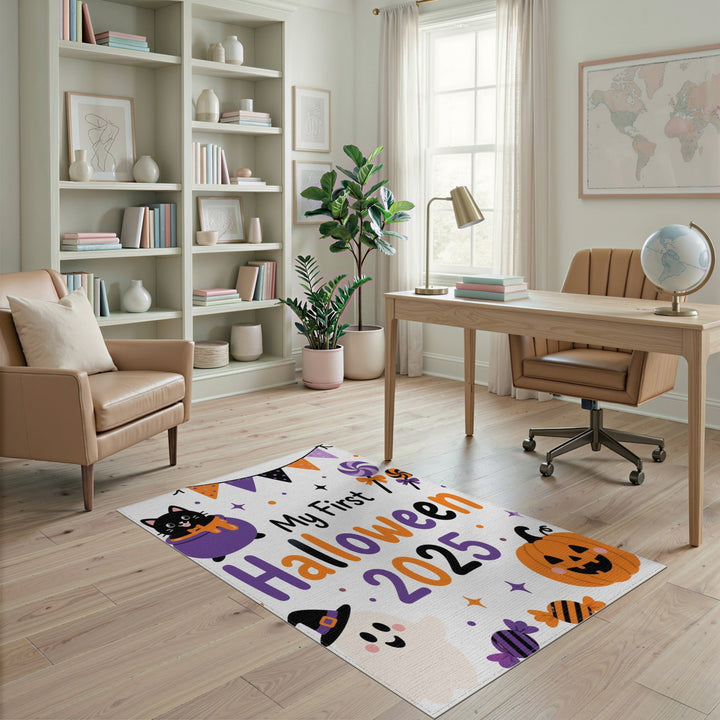Kids Cartoon Multi-color and Patterns My First Halloween 2025 Kids Area Rug