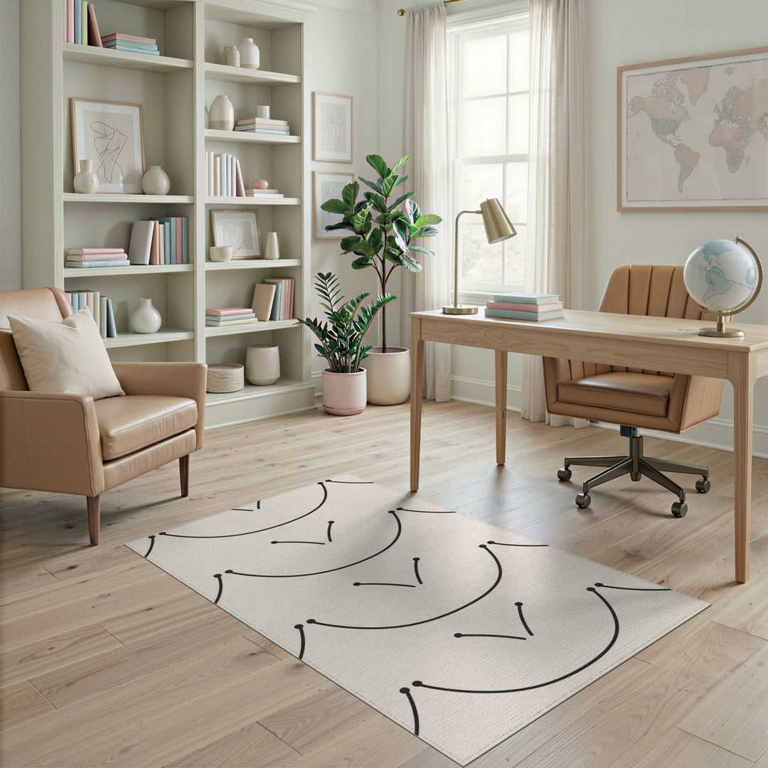 Beige Geometric Arch Area Rug