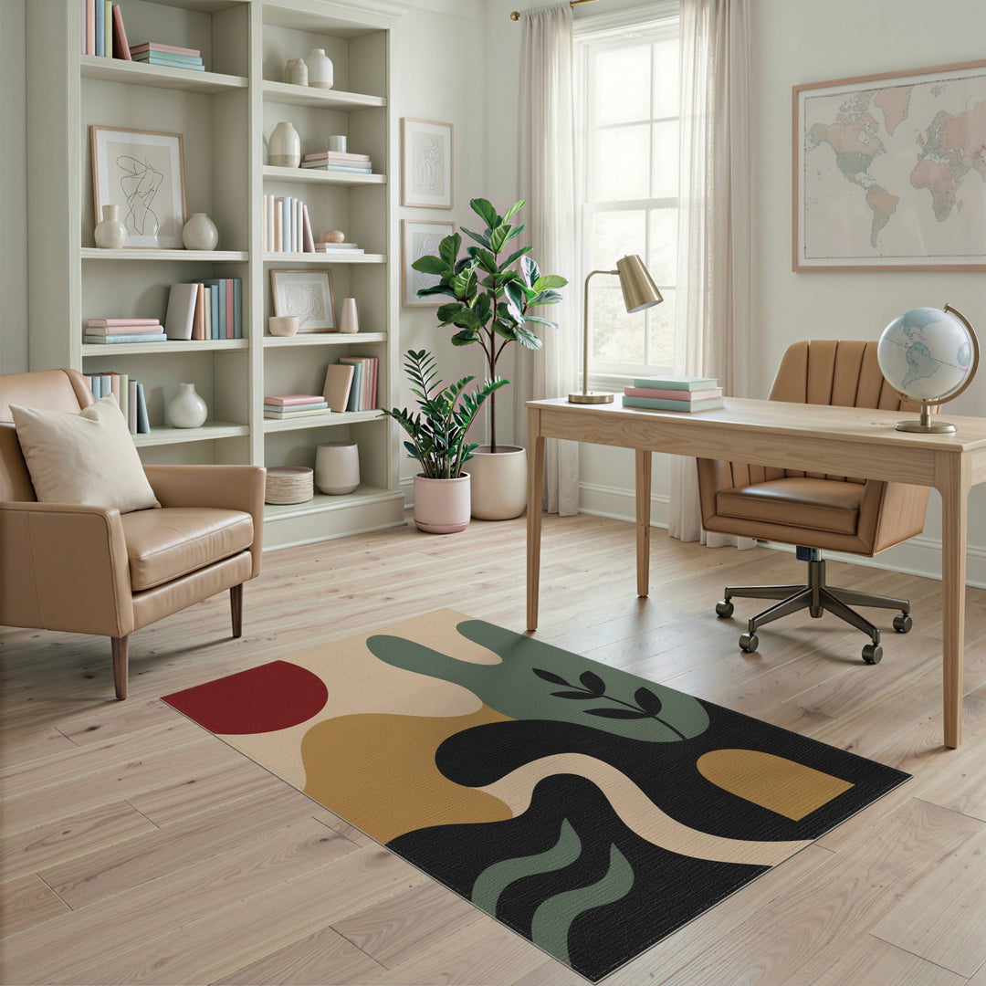 Abstract Multi-Color Organic Area Rug