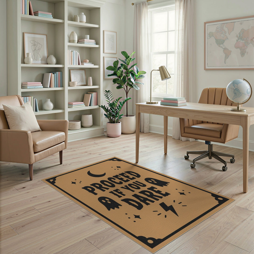Proceed If You Dare Ghost Halloween Area Rug
