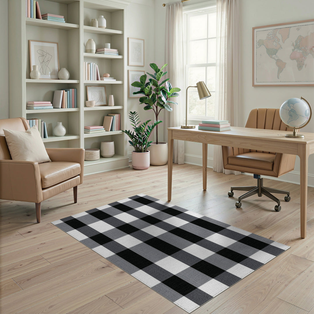 Black and White Checkered Black White Checkered Area Rug