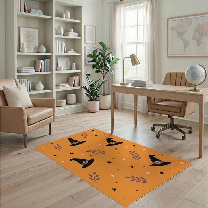 Orange Witch Hats Kids Area Rug