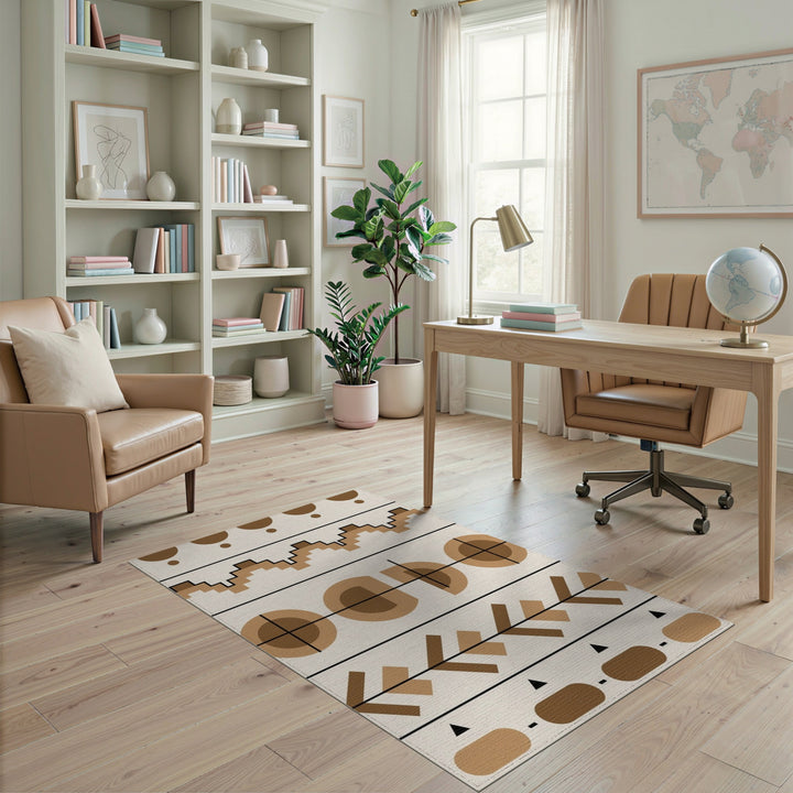 Brown Geometric Area Rug