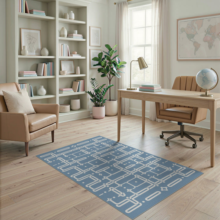Blue Geometric Area Rug