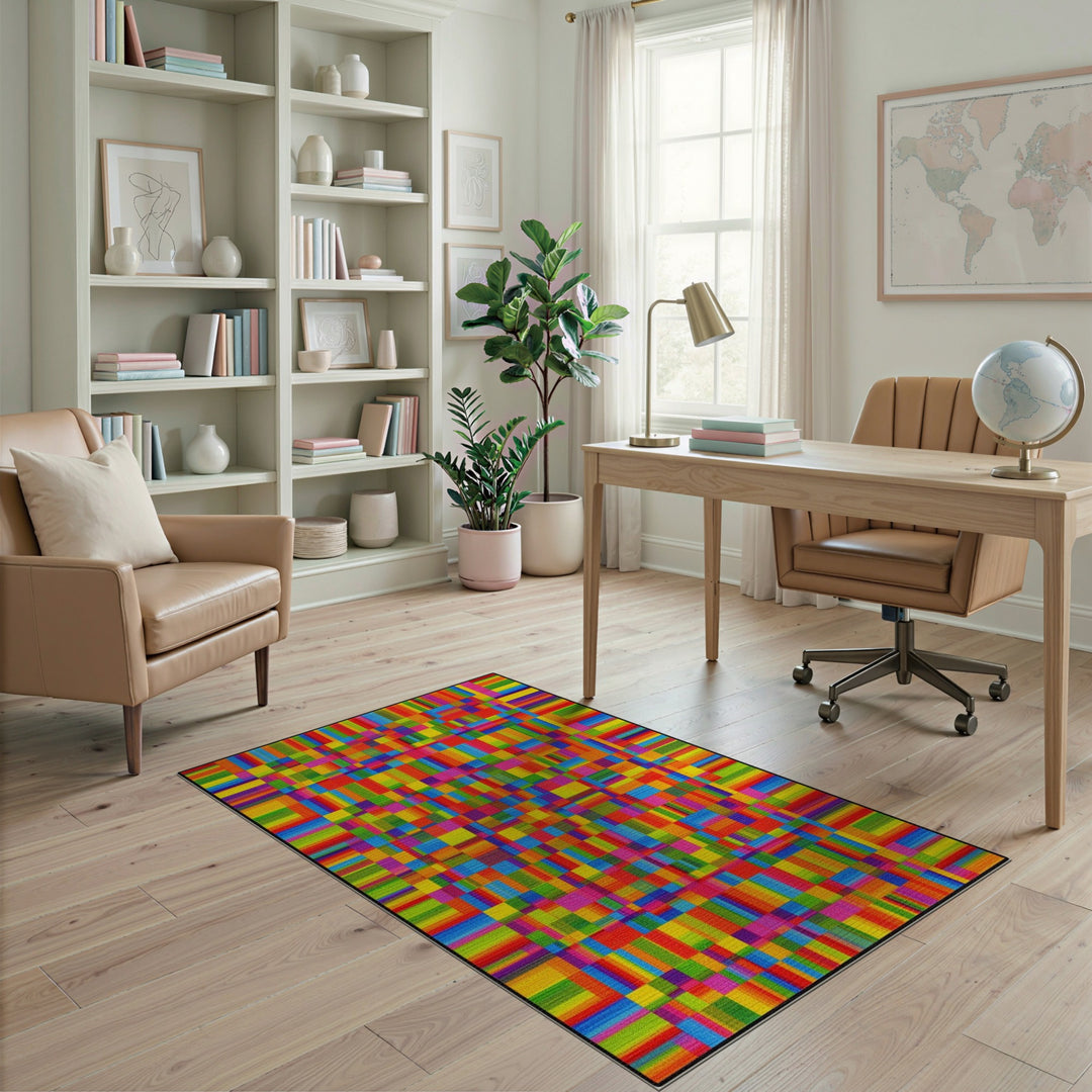 Vibrant Multi-Color Geometric Area Rug