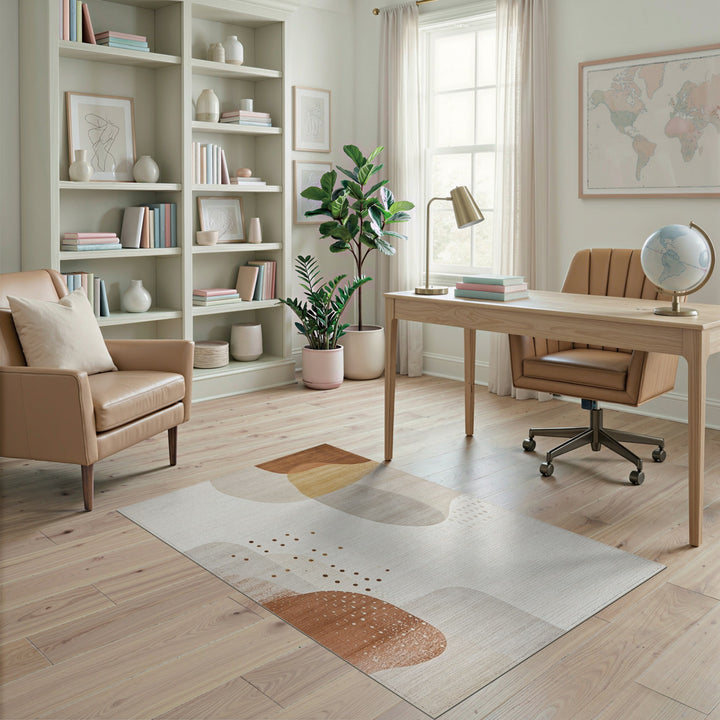Abstract Neutral Area Rug in Beige and Brown