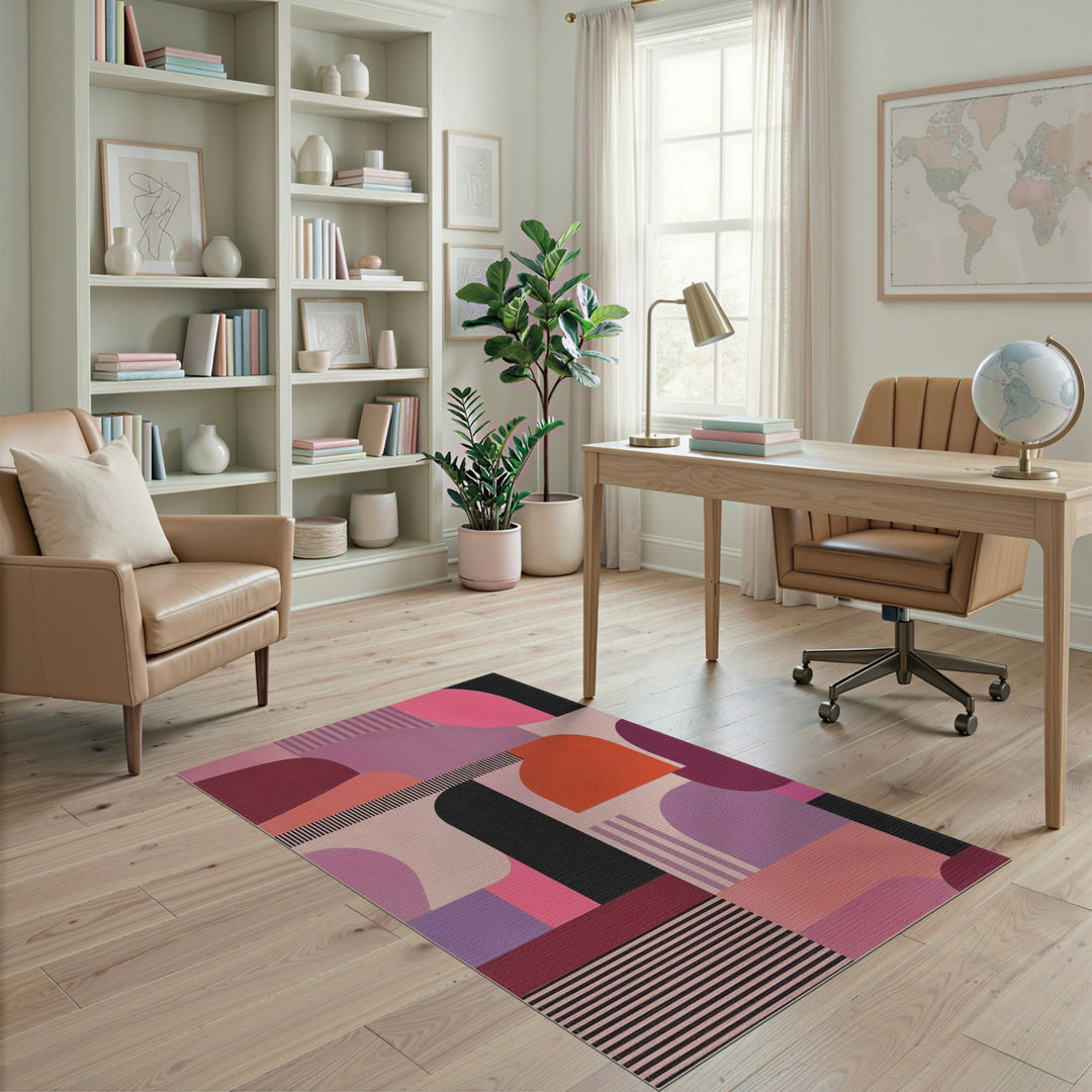 Vibrant Geometric Multi-Color Area Rug