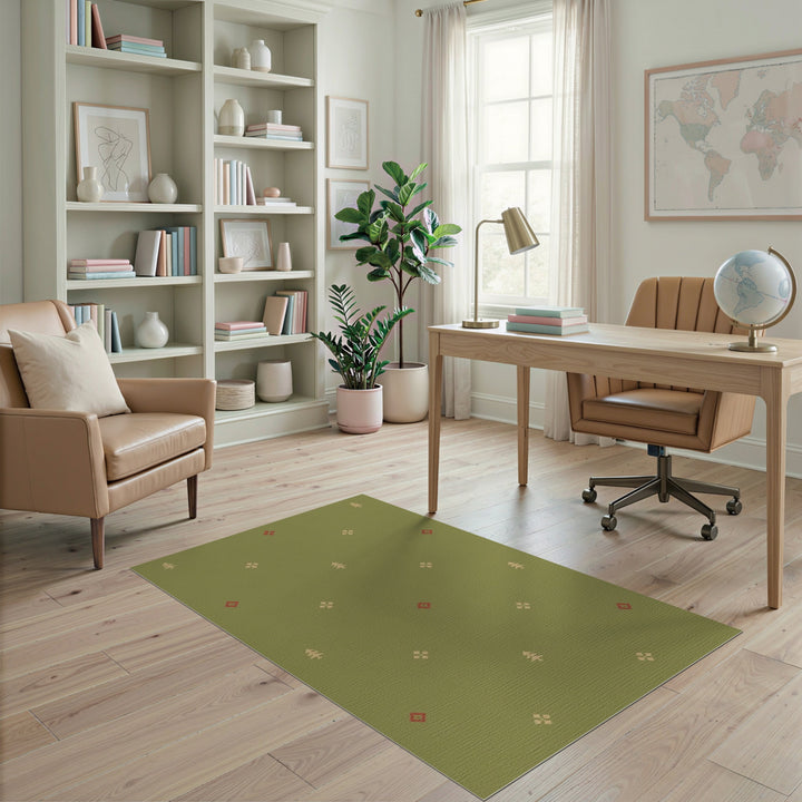 Sage Green Tree and Diamond Area Rug