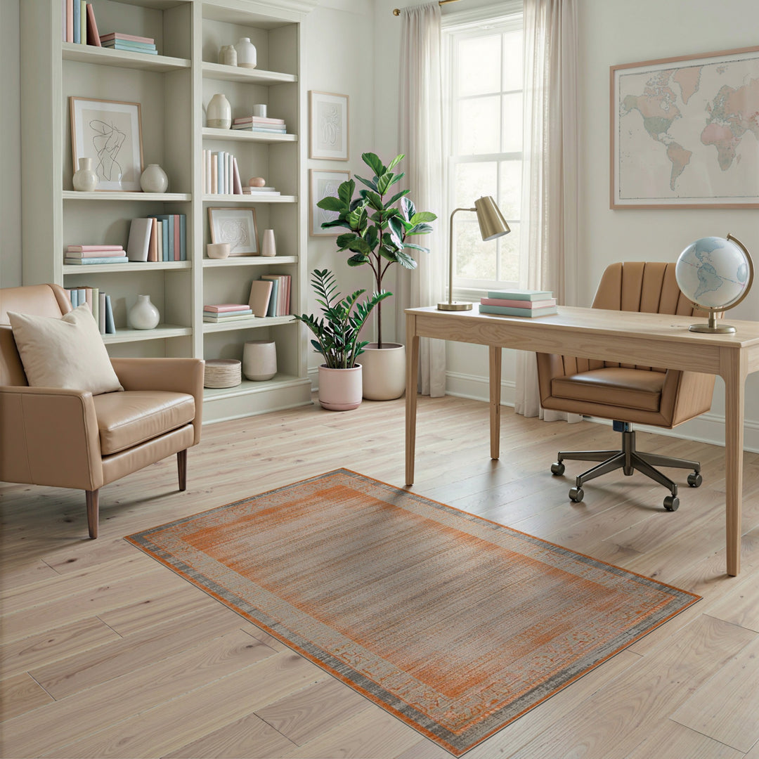 Orange Distressed Vintage Distressed Vintage Area Rug