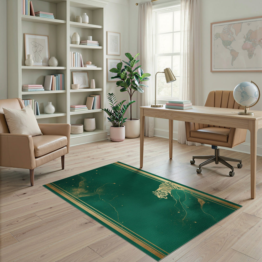 Green Tiger Gold Accent Area Rug