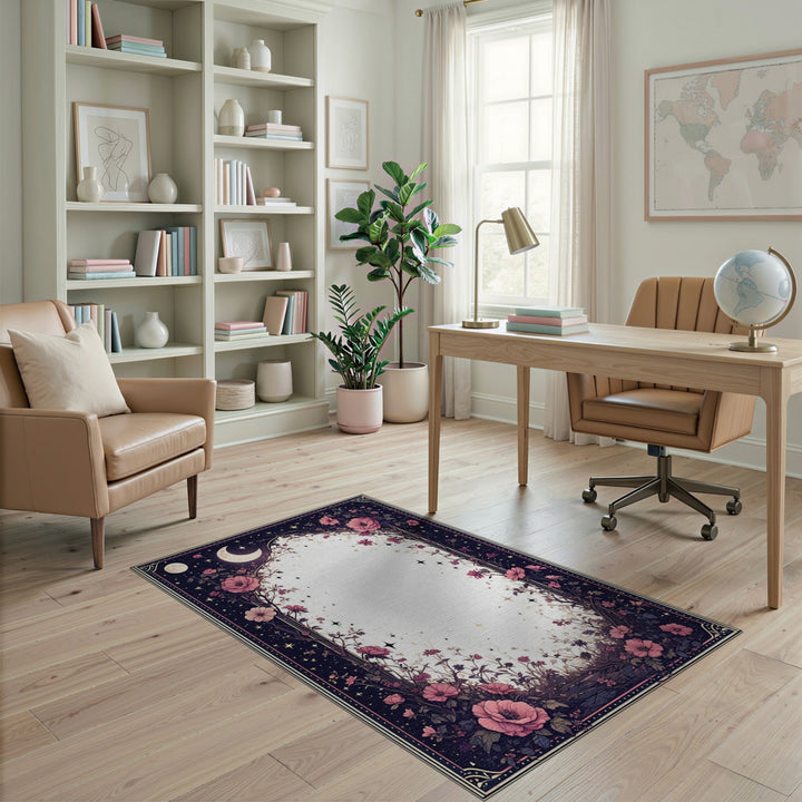 Pink Rose Moonlit Arch Area Rug