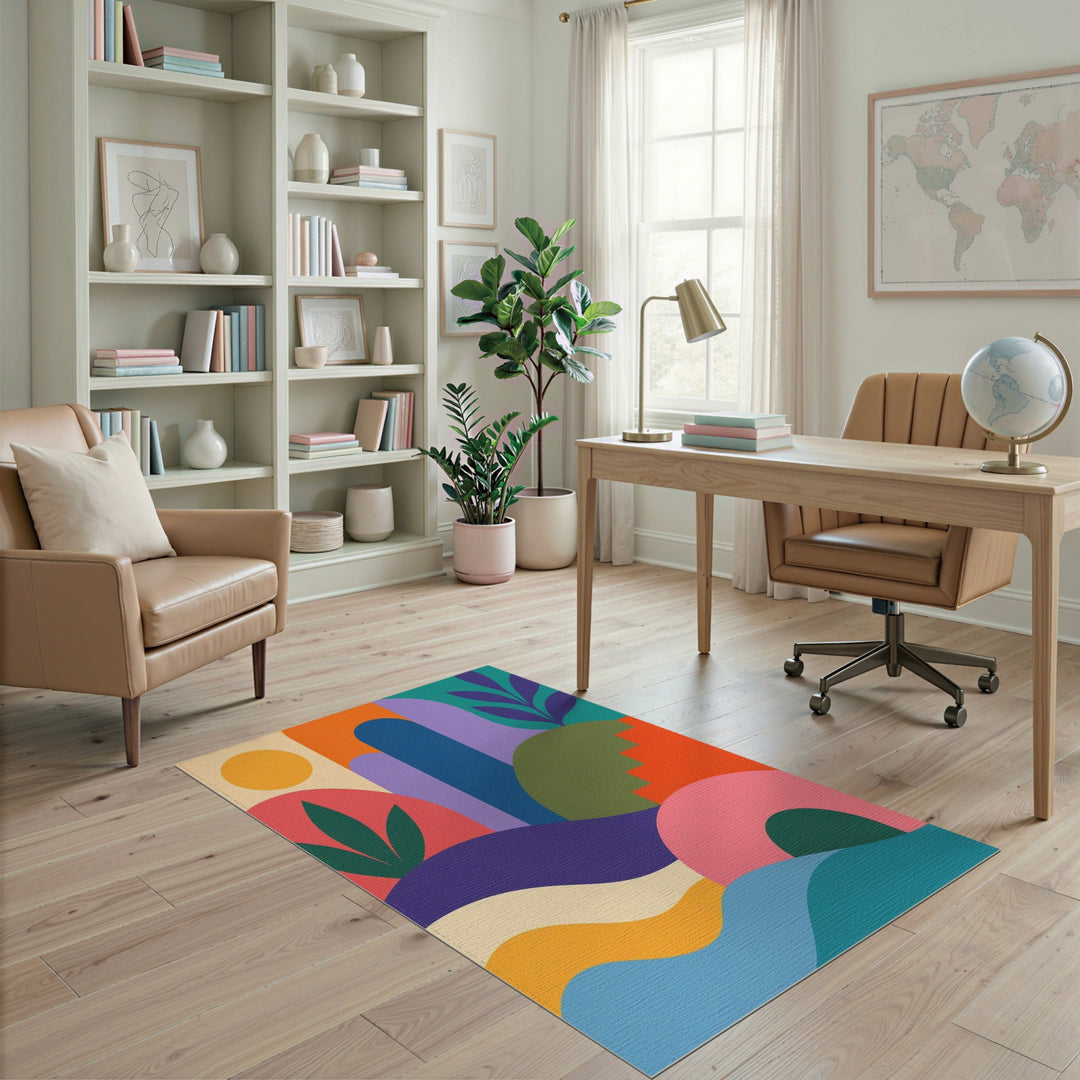 Vibrant Multi-Color Abstract Area Rug