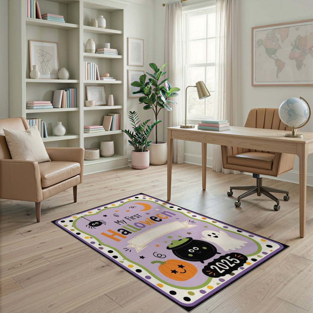 My First Halloween 2025 Kids Purple Area Rug