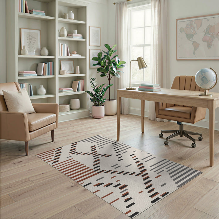 Brown Geometric Area Rug